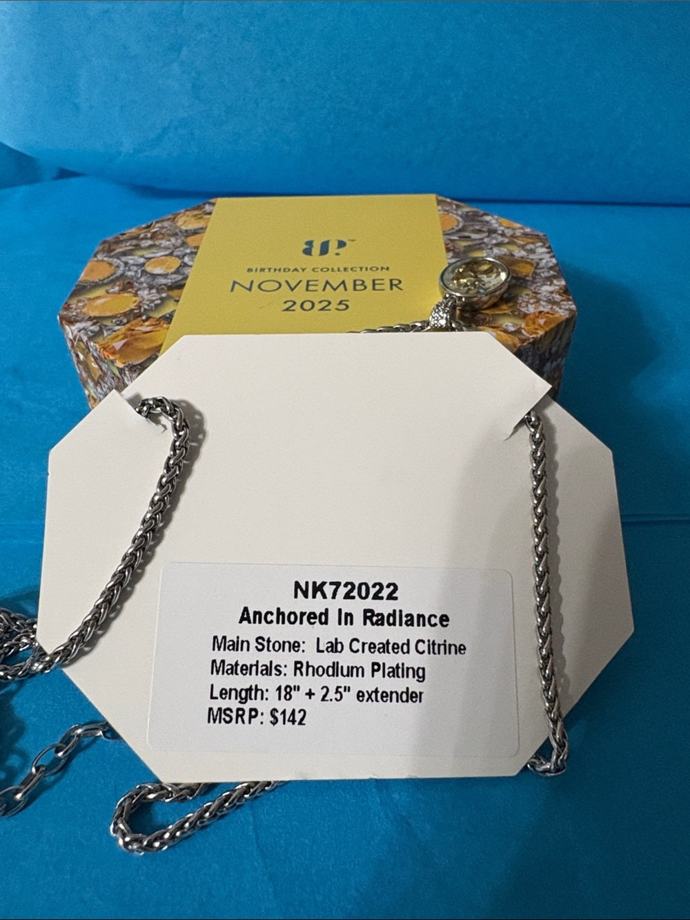 Bomb Party Birthday Collection November 2025 Yellow Crystal Pendant Necklace - Picture 2 of 3